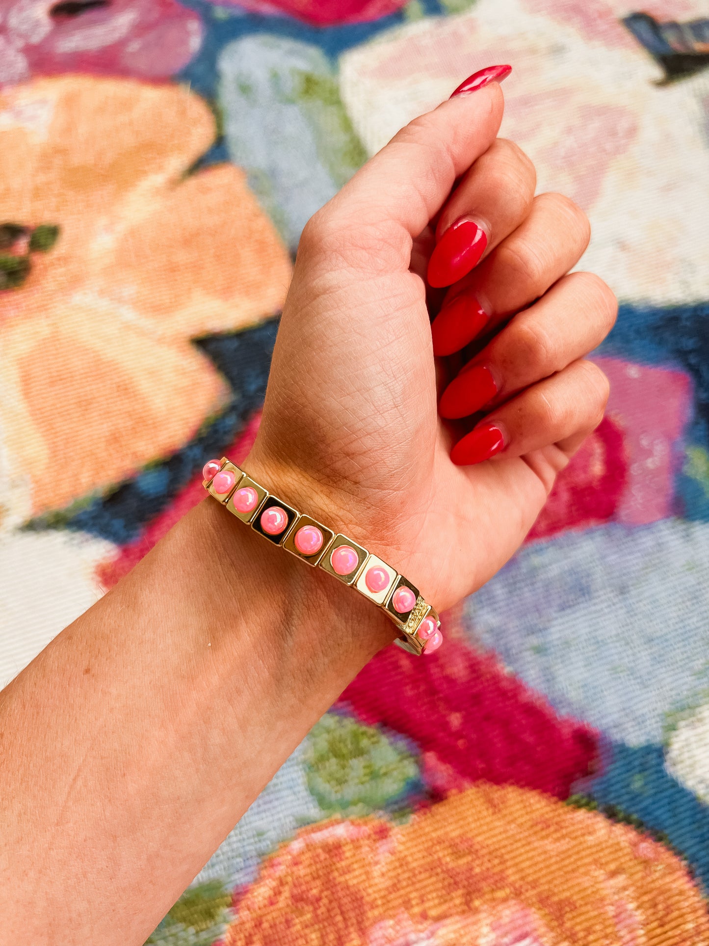 Maeve Bracelet - Gold + Pink Pearl