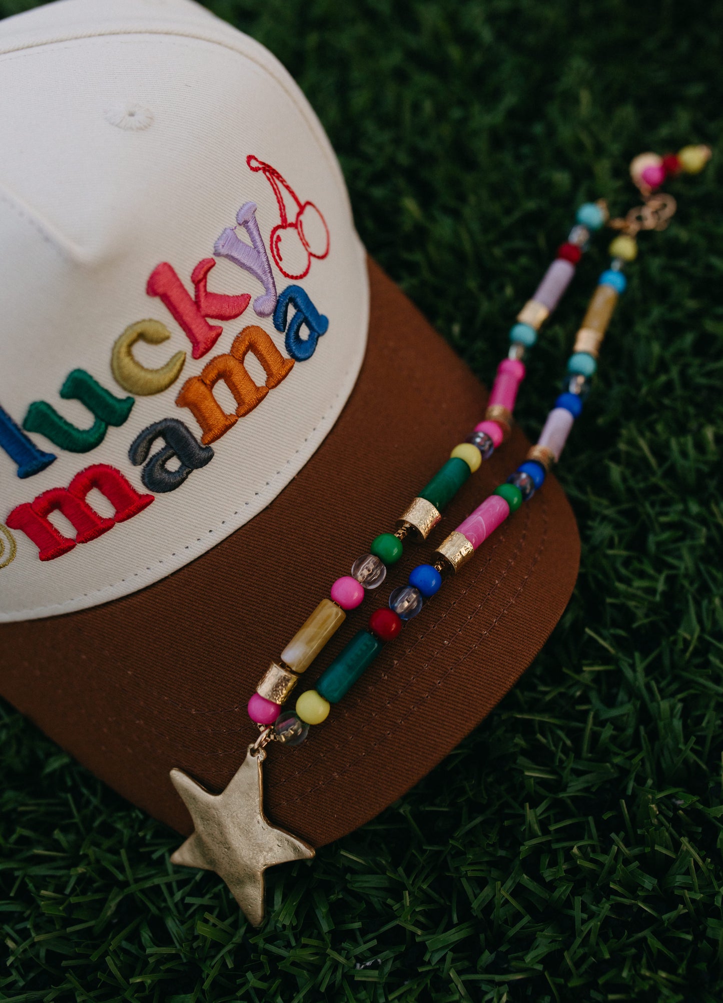 Chunky Bead Star Charm Necklace