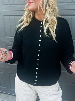 Piper Cardigan - Black Mix Match Buttons *LIMITED EDITION*