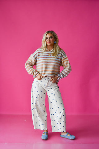 Gemma Polka Dot Barrel Jeans