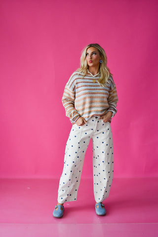 Gemma Polka Dot Barrel Jeans