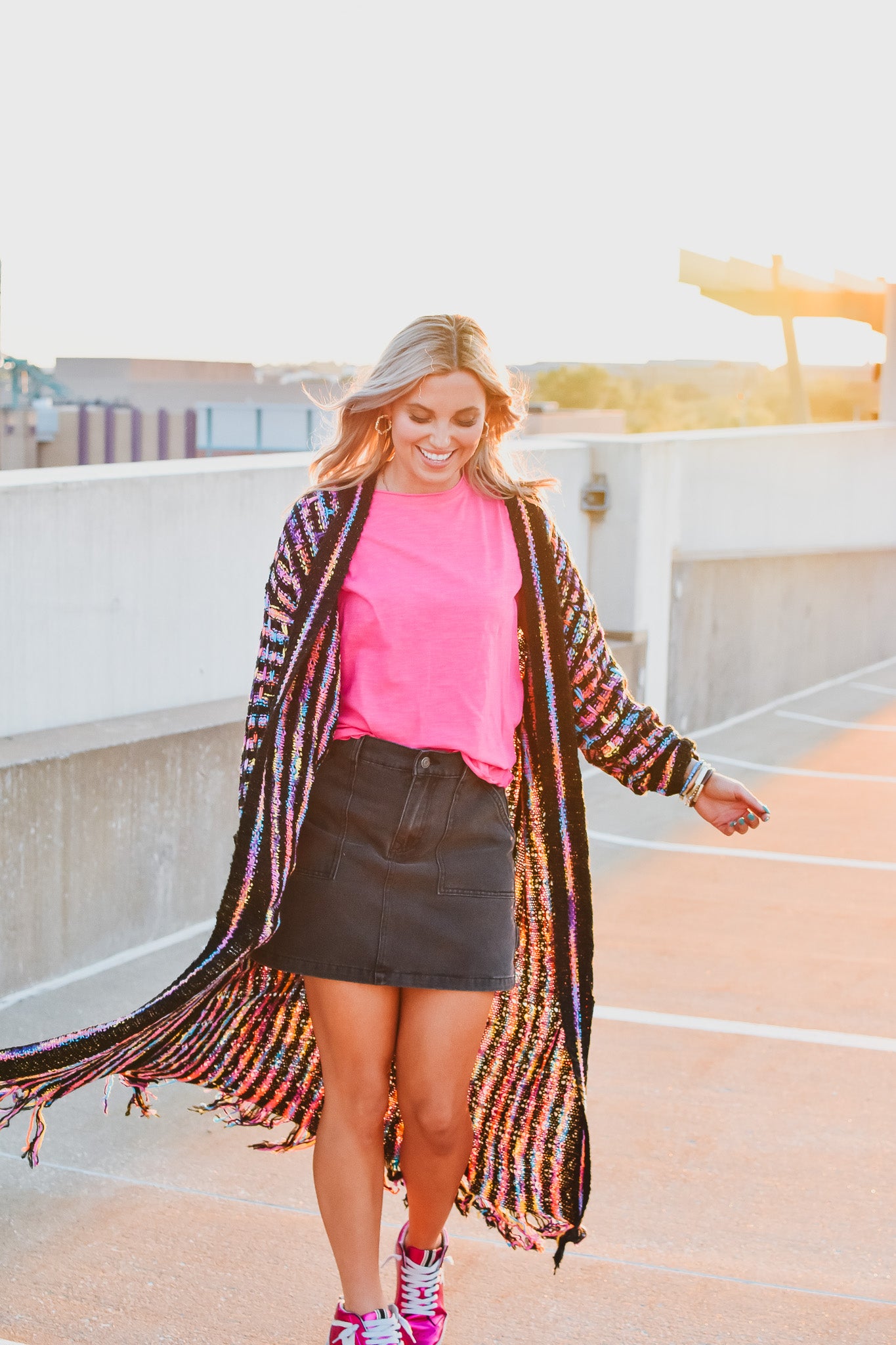 Jerika Metallic Cardigan