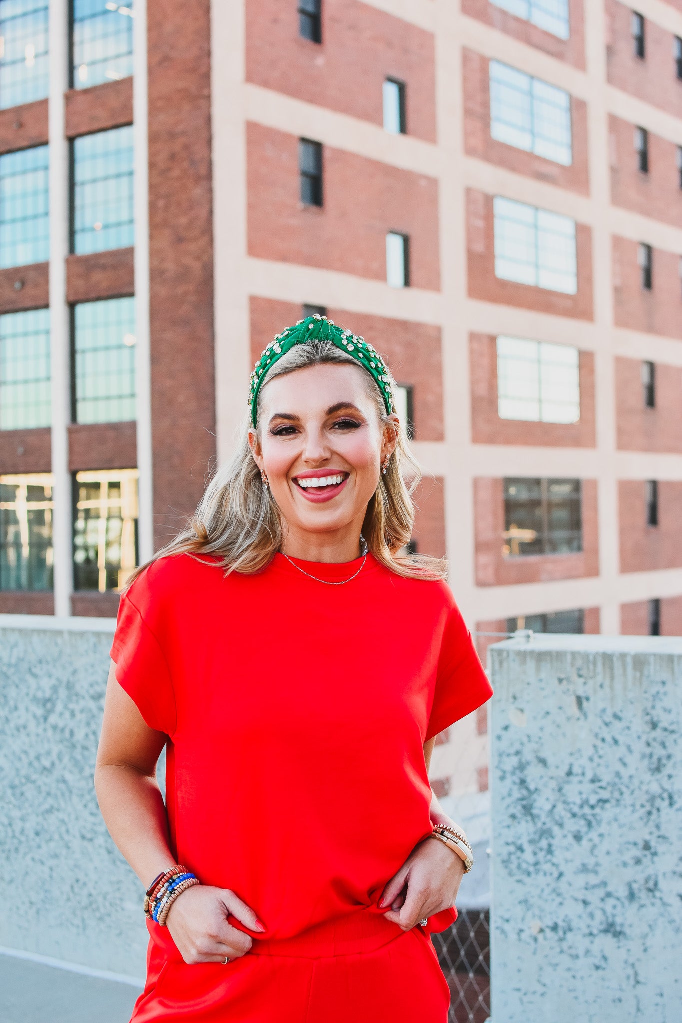 Nicole Short Sleeve Top in Red