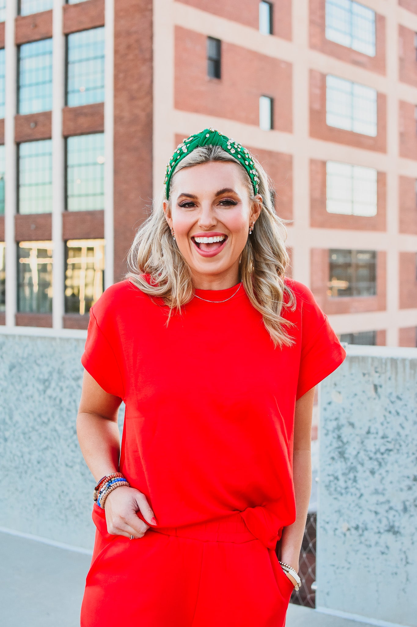 Nicole Short Sleeve Top in Red