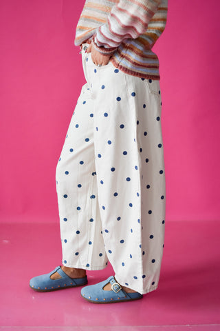 Gemma Polka Dot Barrel Jeans