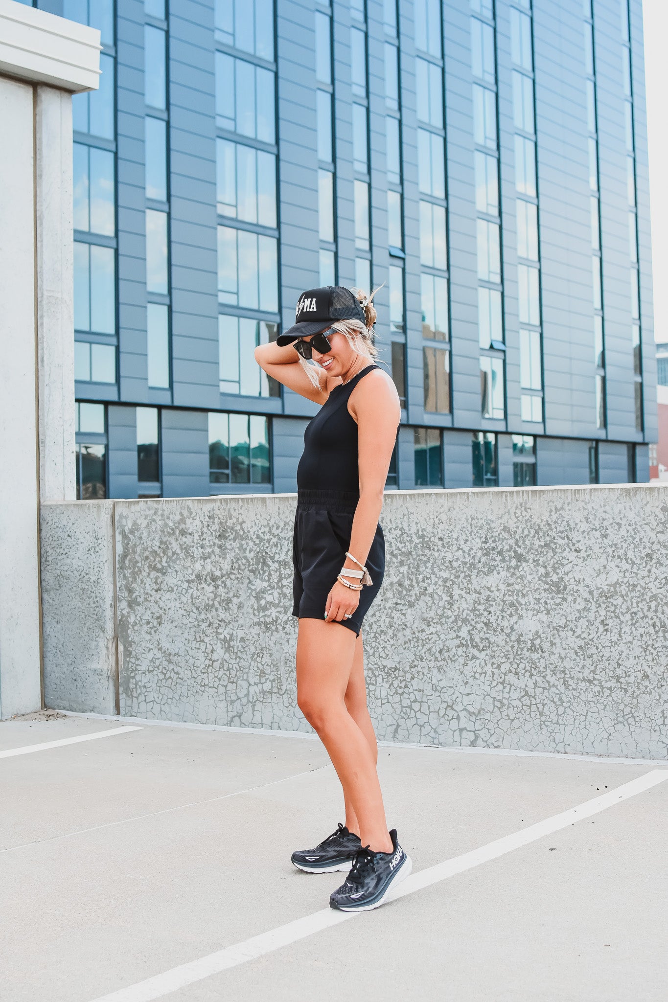 Lucie Active Romper in Black