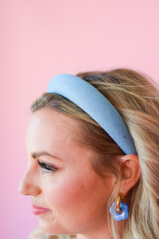 Maris Light Wash Denim Headband - RESTOCK