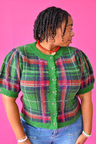 Tiona Plaid Button Up Cardigan