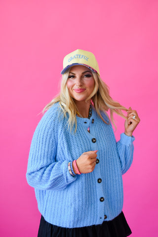 Nina Knit Cardigan in Blueberry