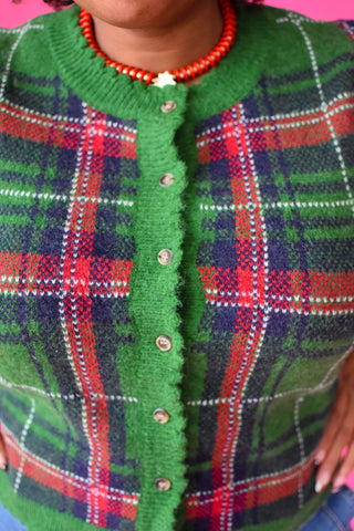 Tiona Plaid Button Up Cardigan