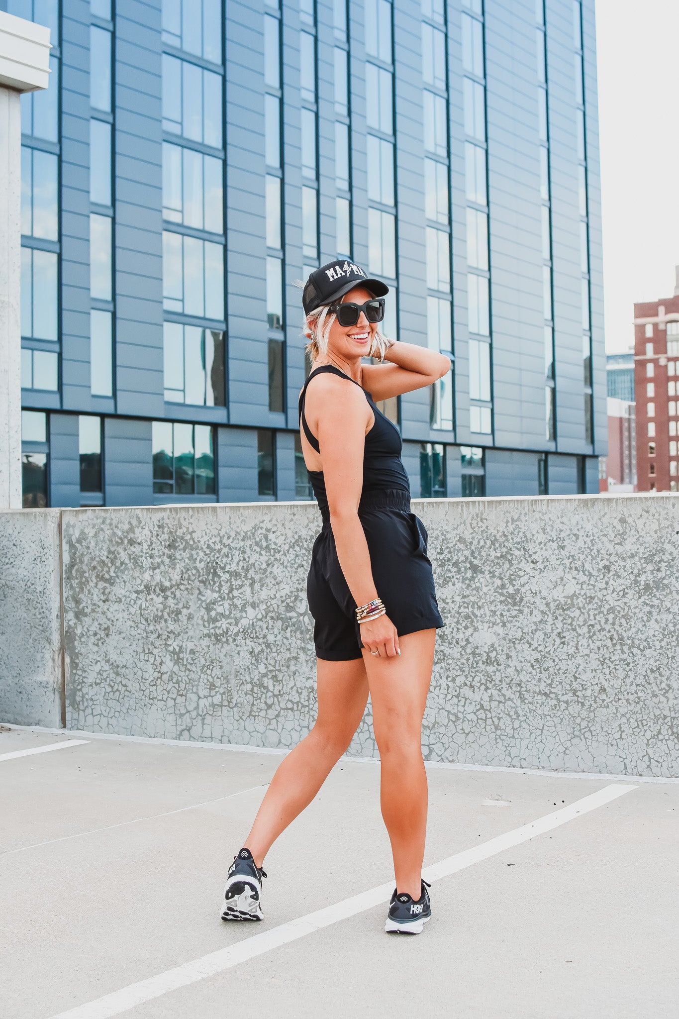 Lucie Active Romper in Black