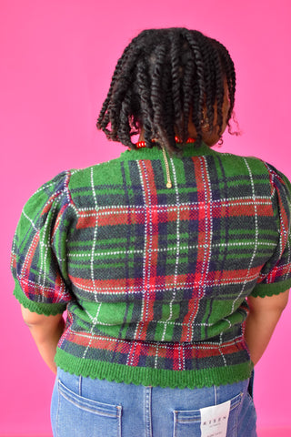 Tiona Plaid Button Up Cardigan