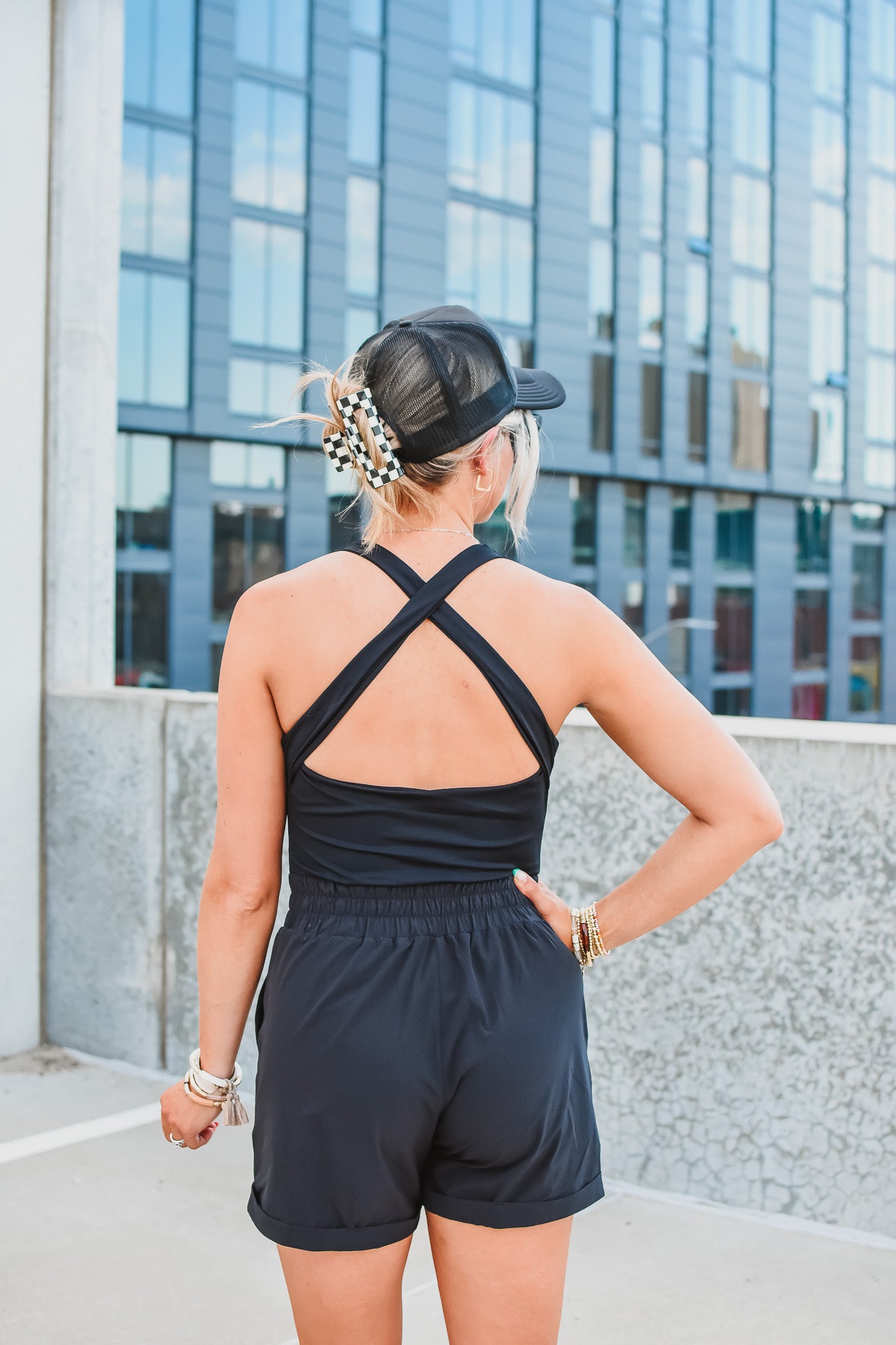 Lucie Active Romper in Black