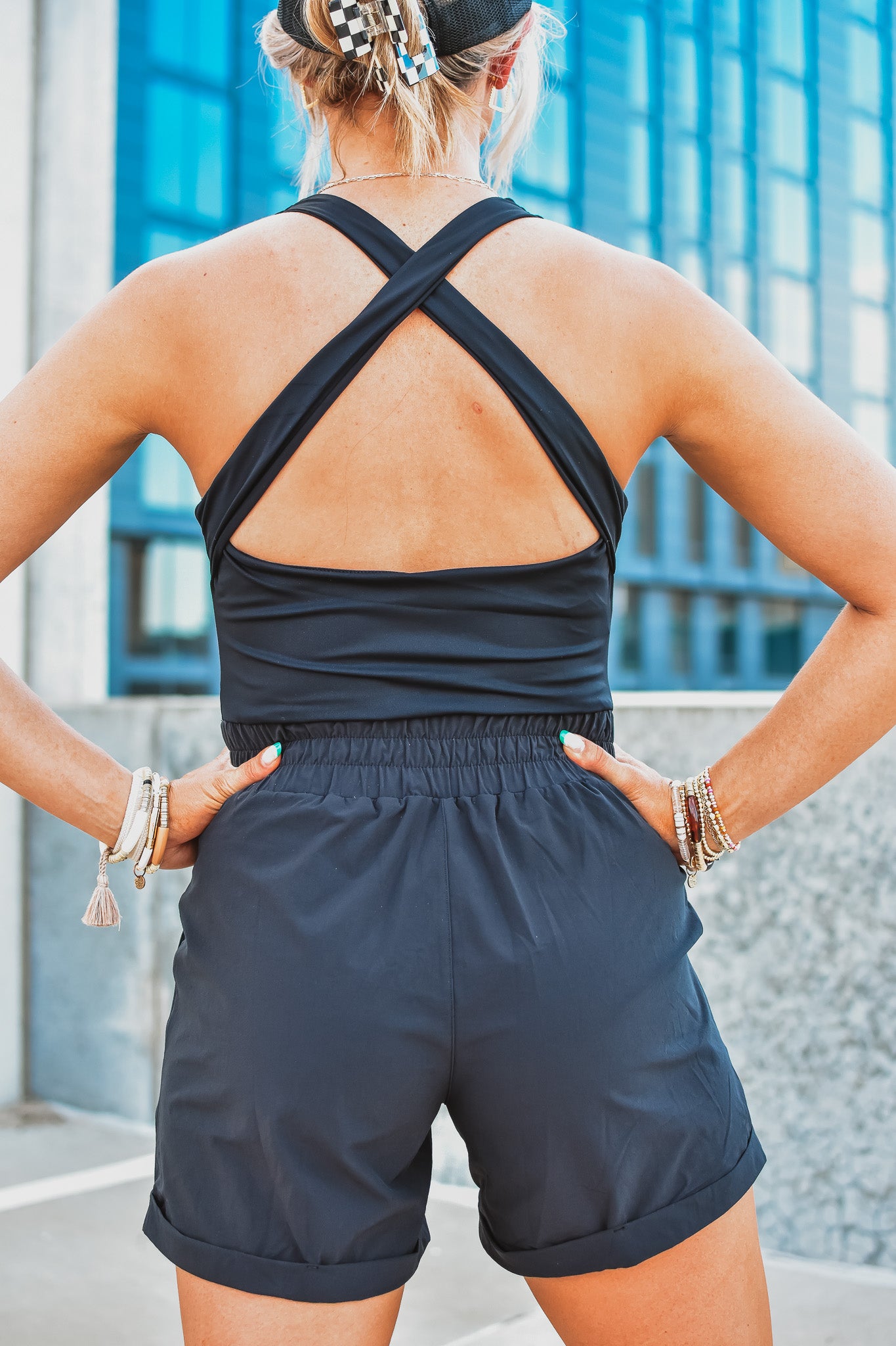 Lucie Active Romper in Black