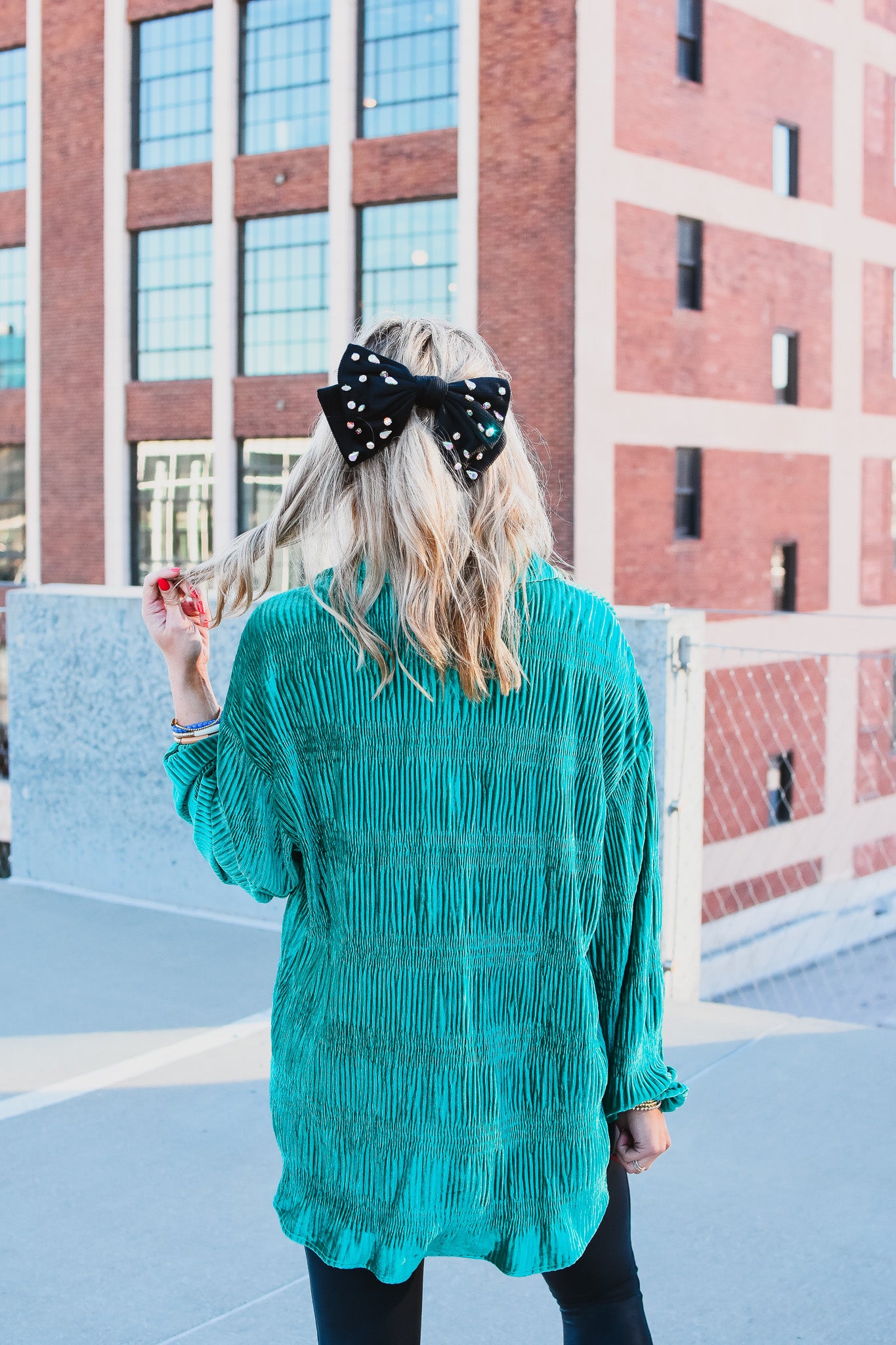 Rhinestone Bow in Black - RESTOCK