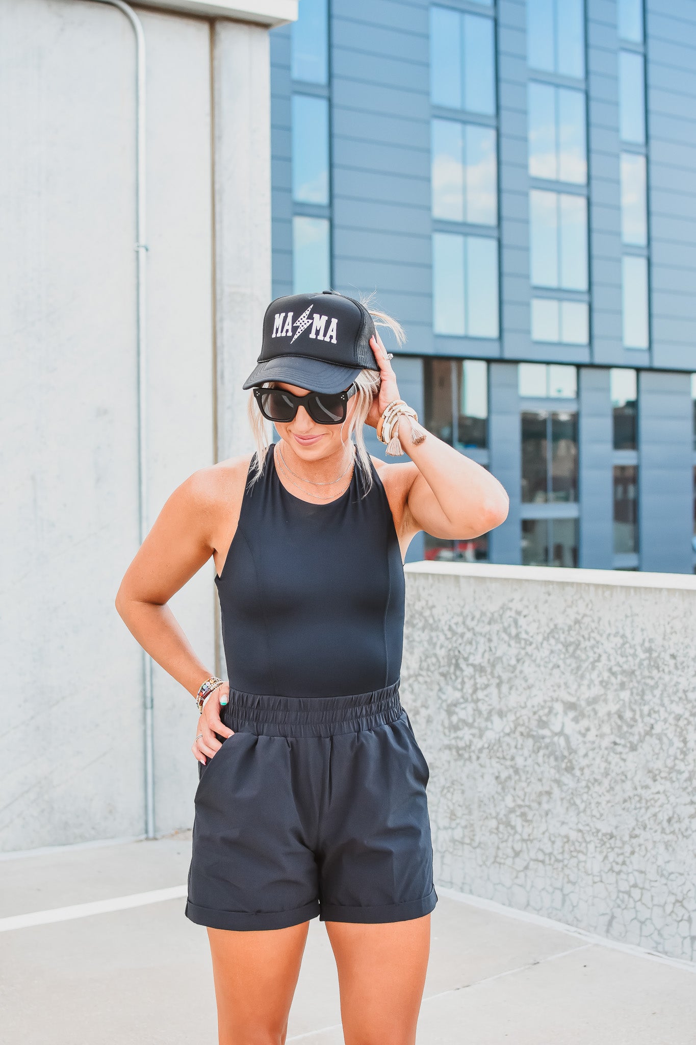 Lucie Active Romper in Black