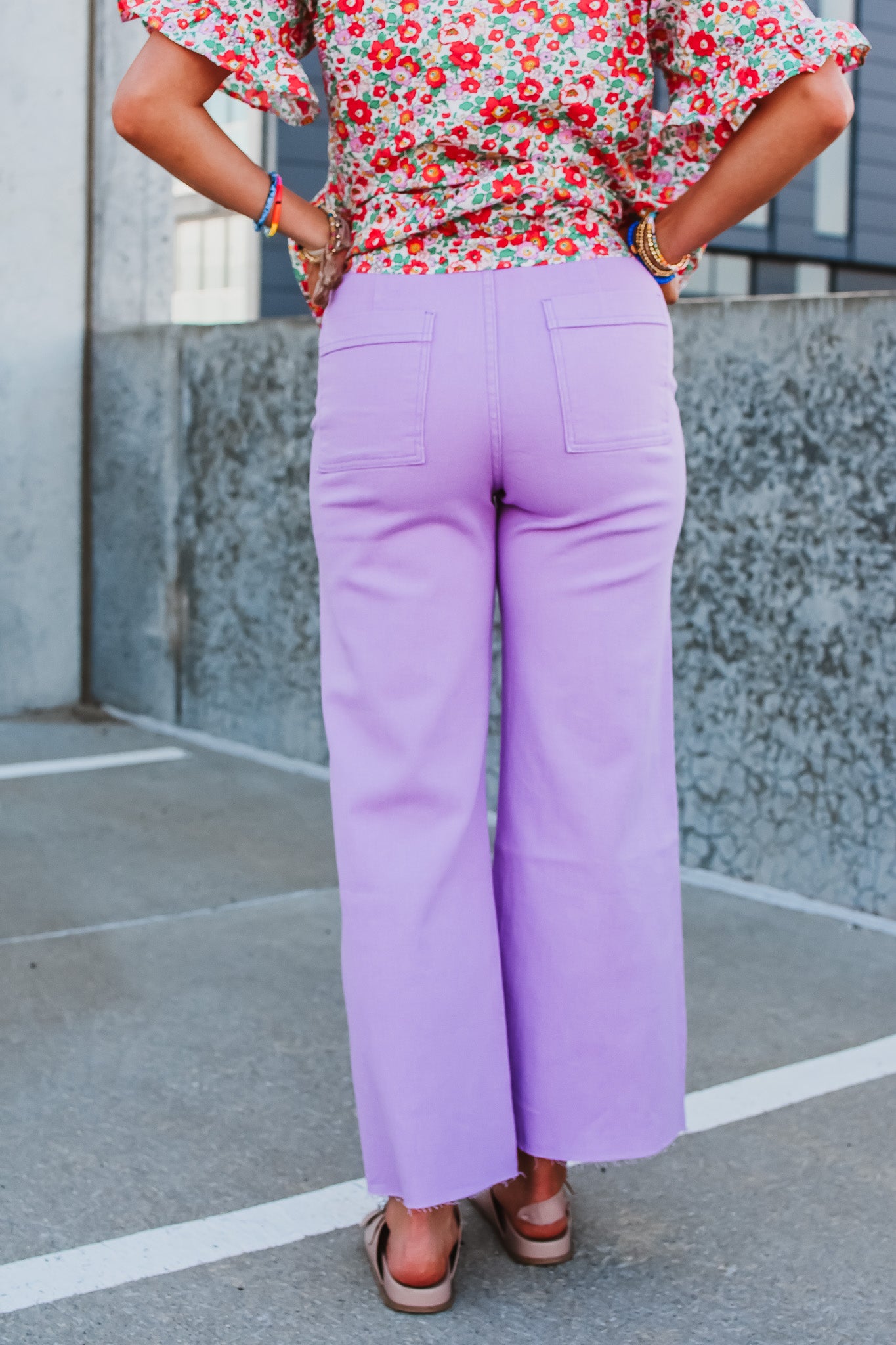 Perry Wide Leg Denim in Lilac