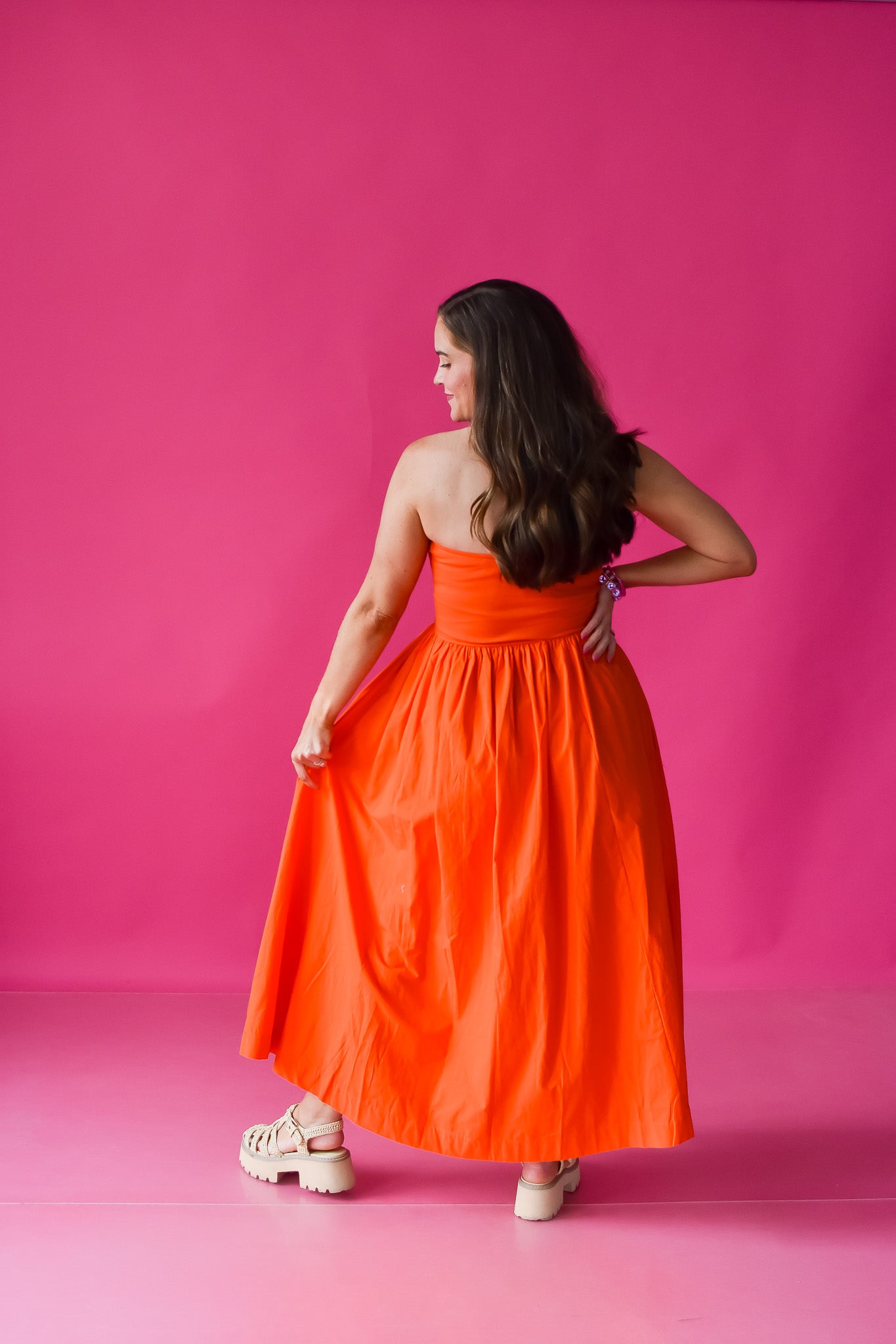 Beatrix Tube Top Maxi Dress in Tomato