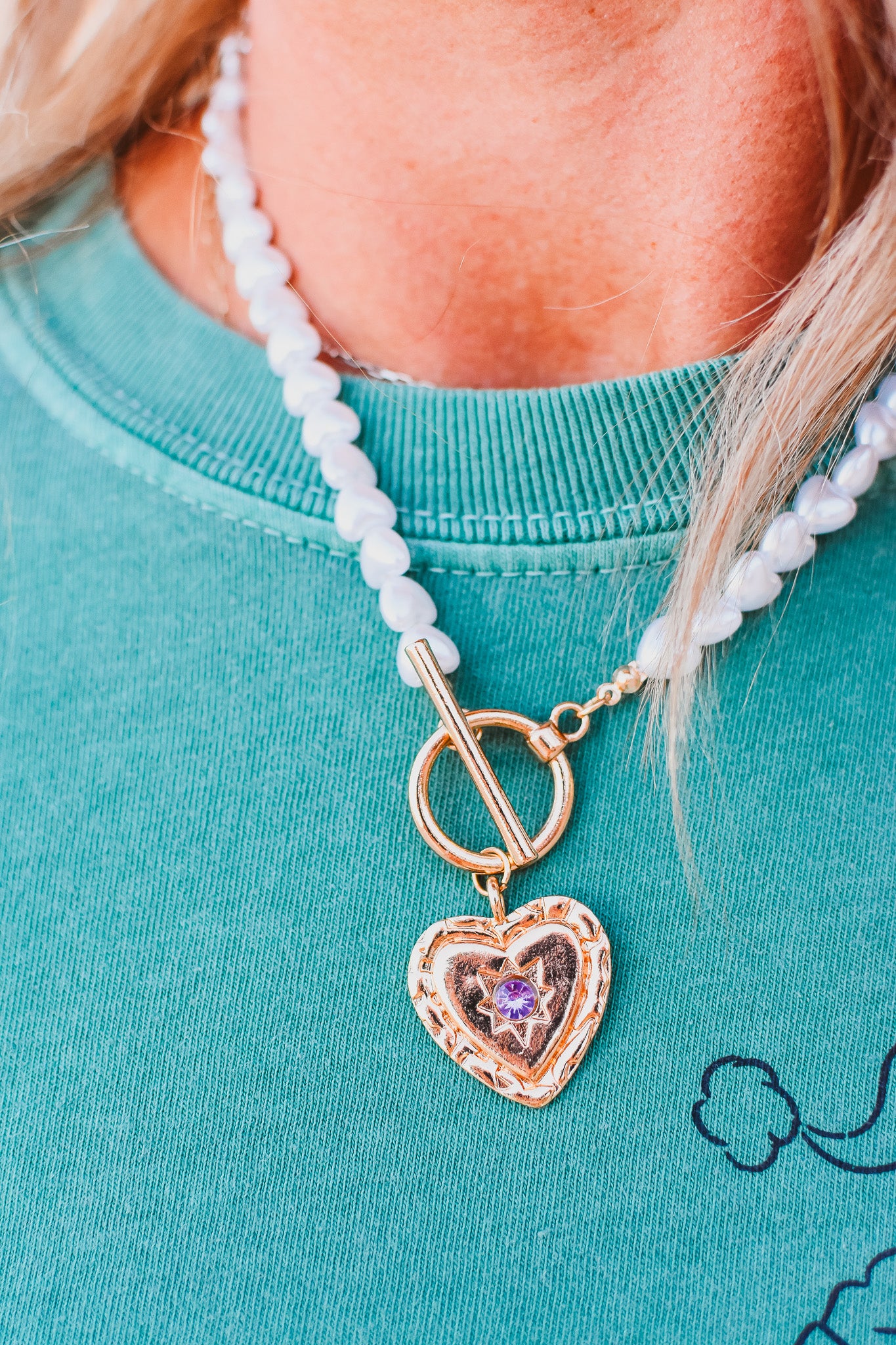 Pearl Heart Pendant Necklace
