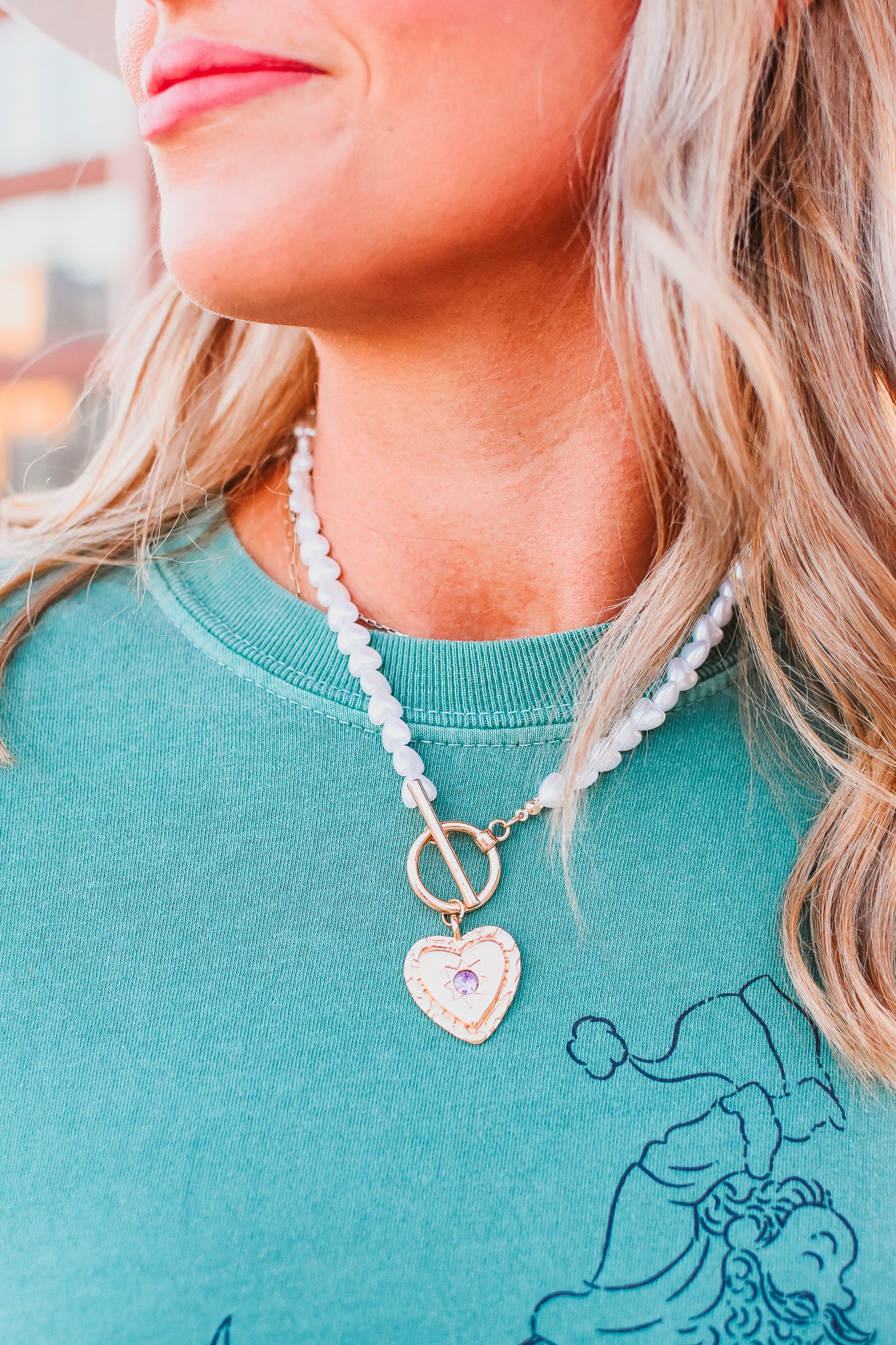 Pearl Heart Pendant Necklace
