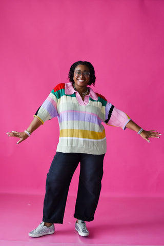 Kelsie Multi Colored Stripe Sweater