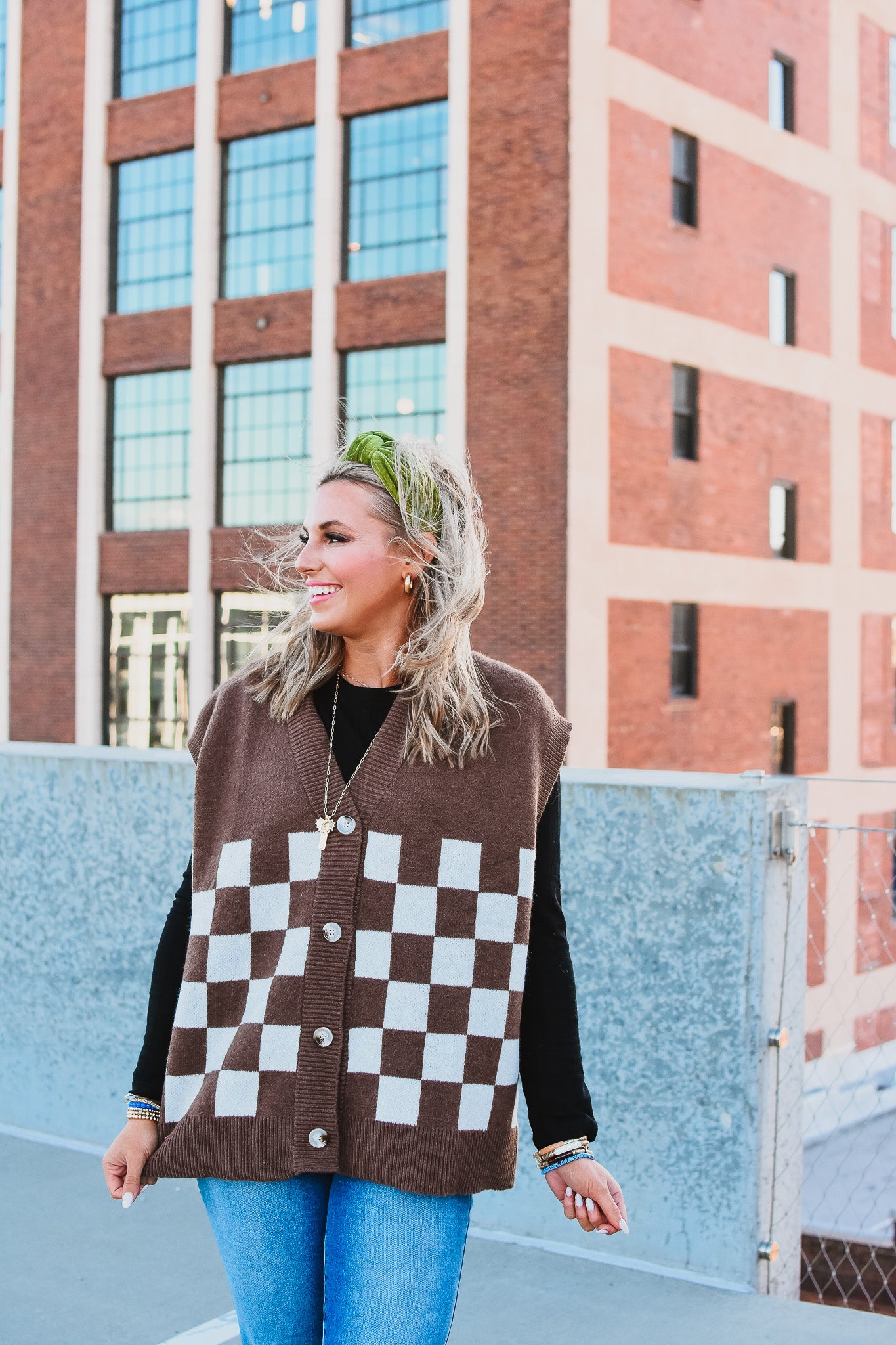 Lia Sweater Vest in Brown