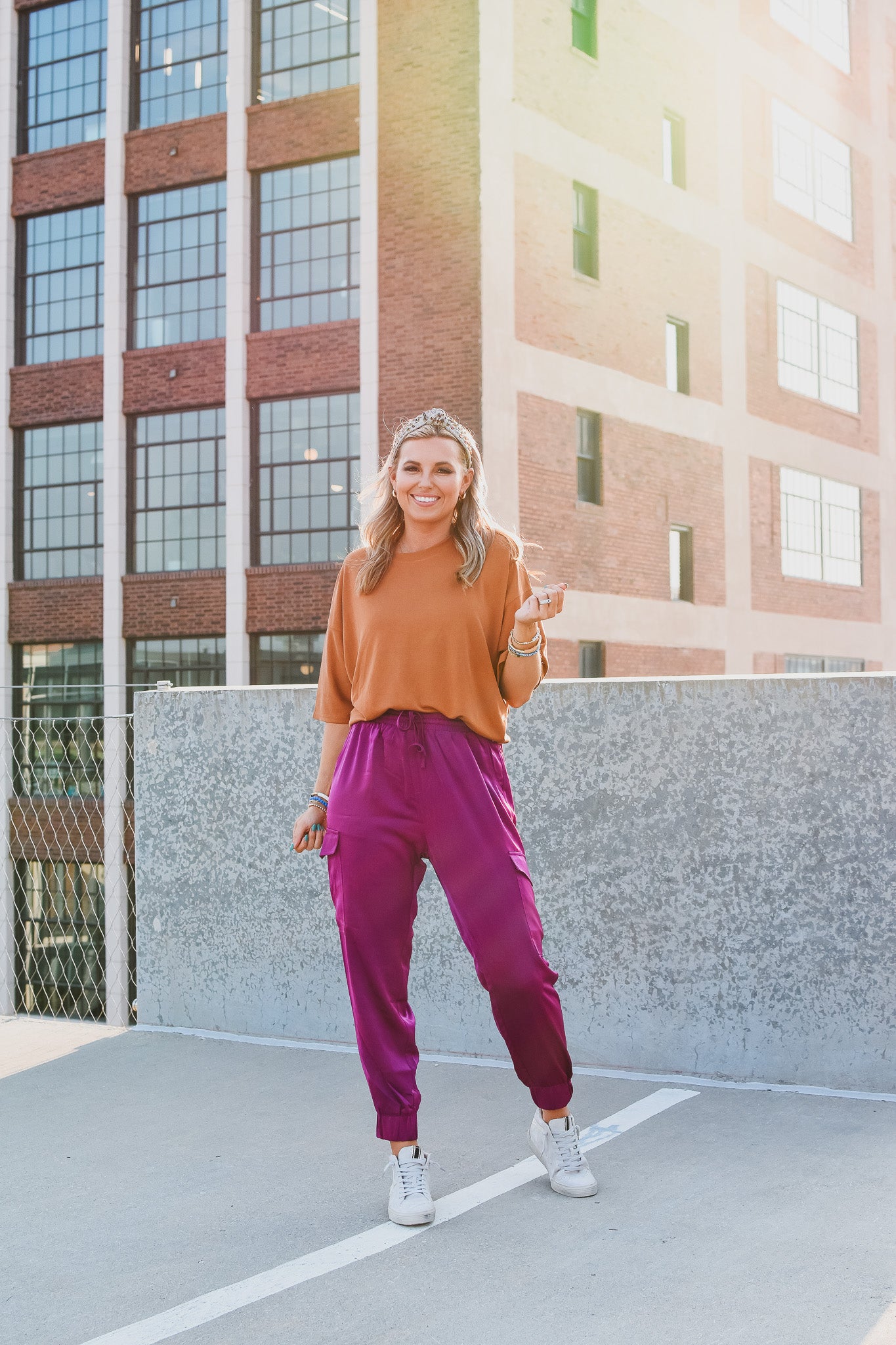 Dara Silk Cargo Joggers