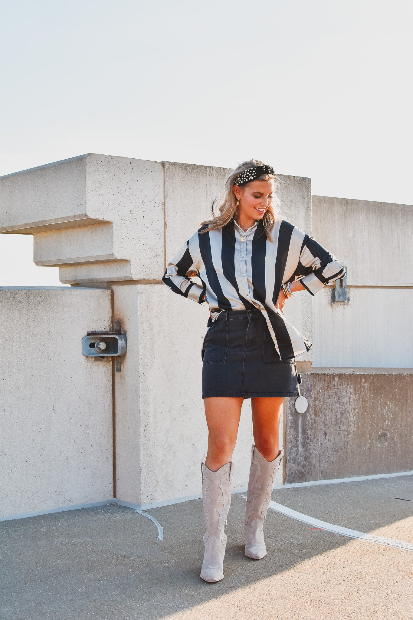 Fiona Silk Striped Button Down