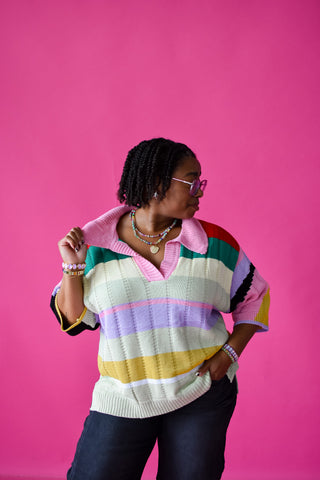 Kelsie Multi Colored Stripe Sweater