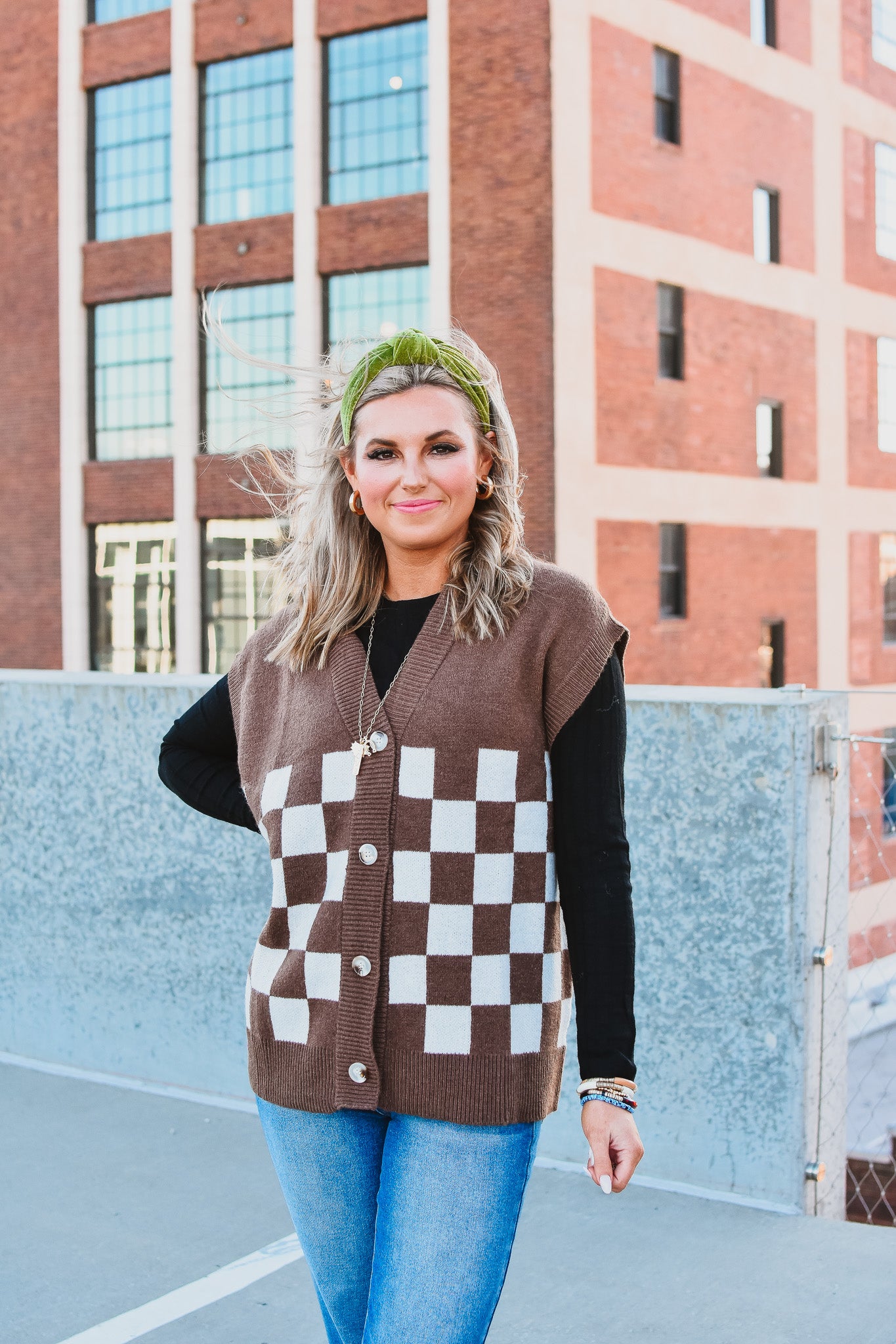 Lia Sweater Vest in Brown