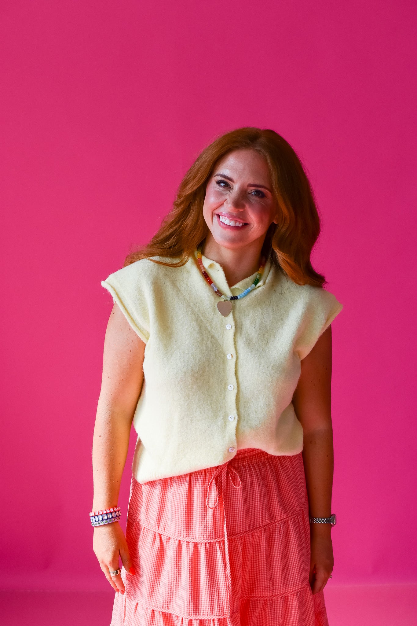 Sleeveless Piper Cardigan in Butter