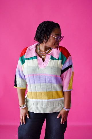 Kelsie Multi Colored Stripe Sweater