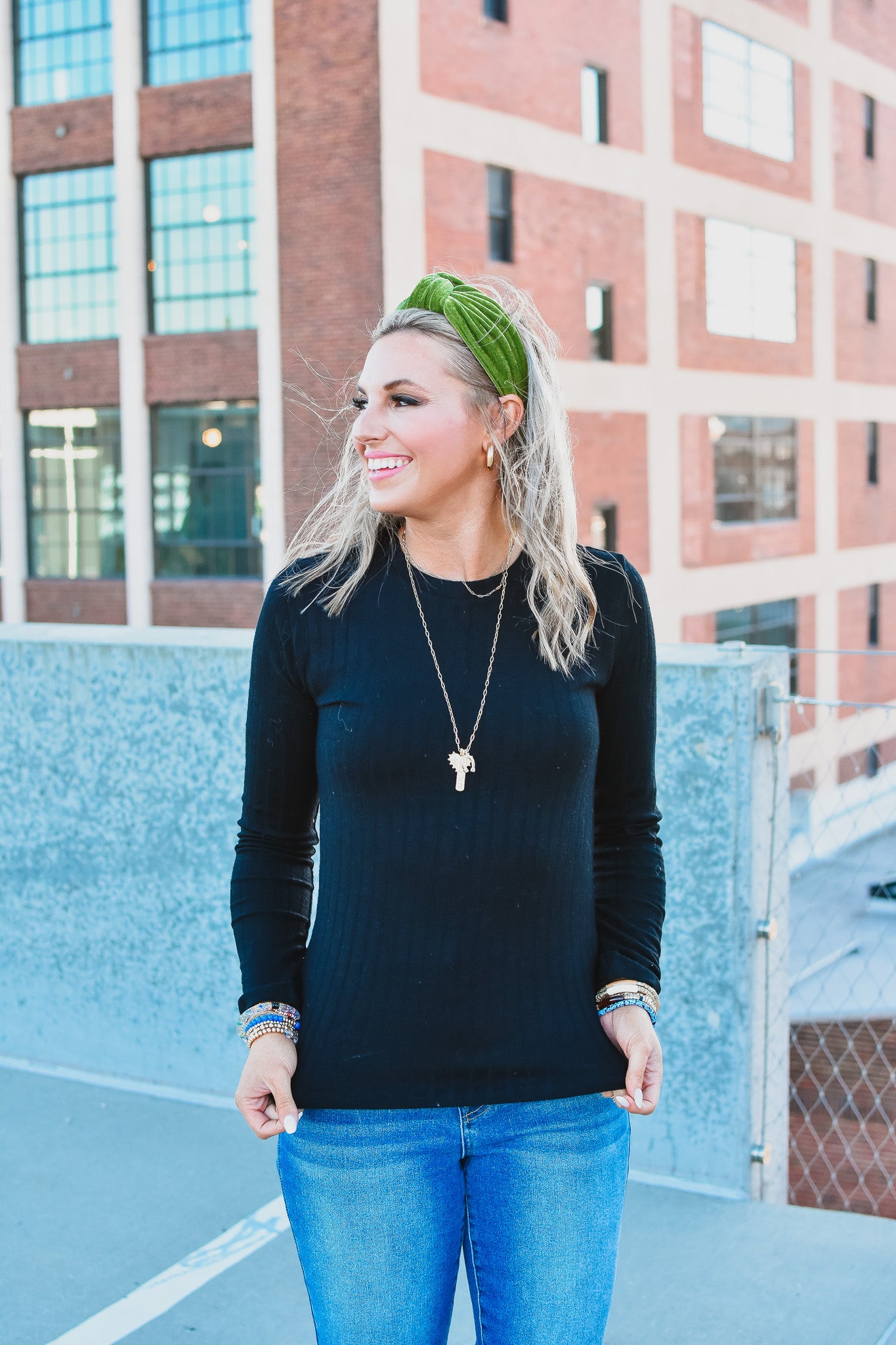 Shana Long Sleeve Top in Black