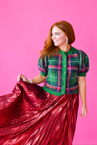 Tiona Plaid Button Up Cardigan