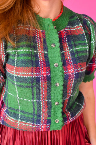 Tiona Plaid Button Up Cardigan