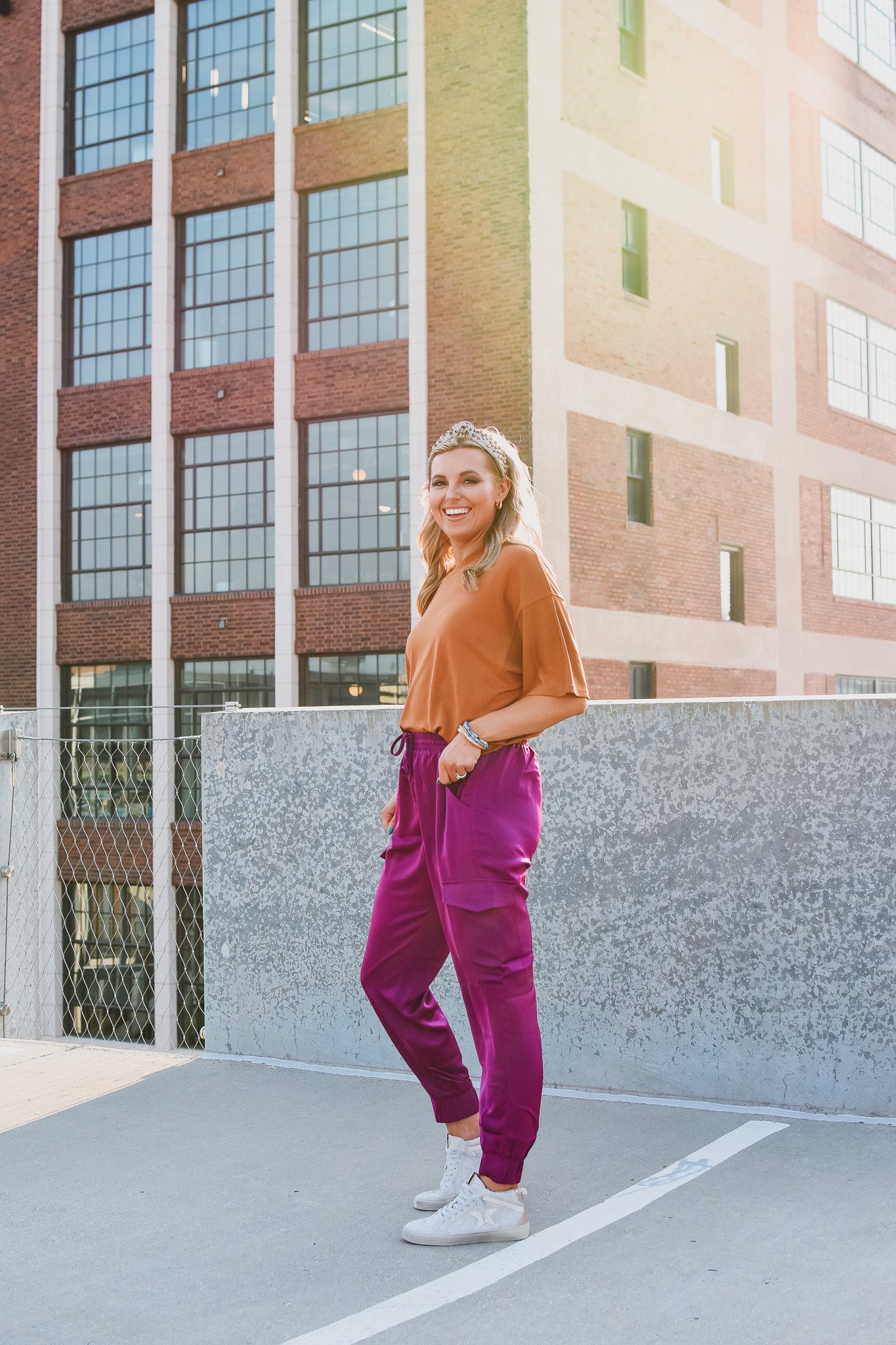 Dara Silk Cargo Joggers