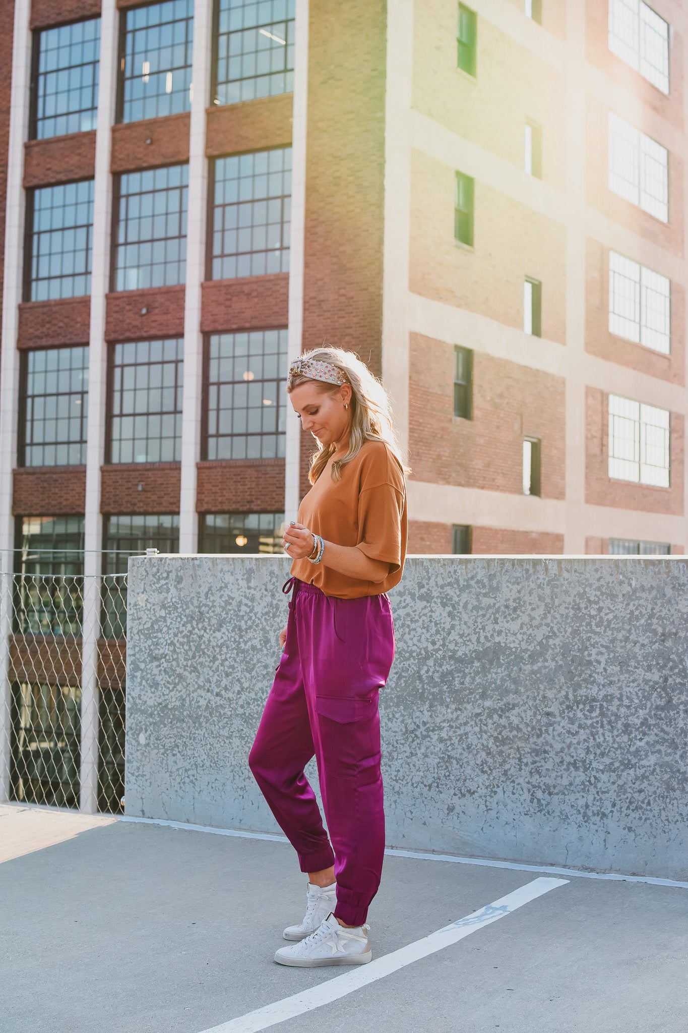 Dara Silk Cargo Joggers