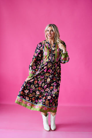 Lottie Floral Print Midi Dress