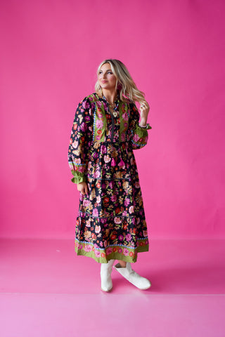 Lottie Floral Print Midi Dress