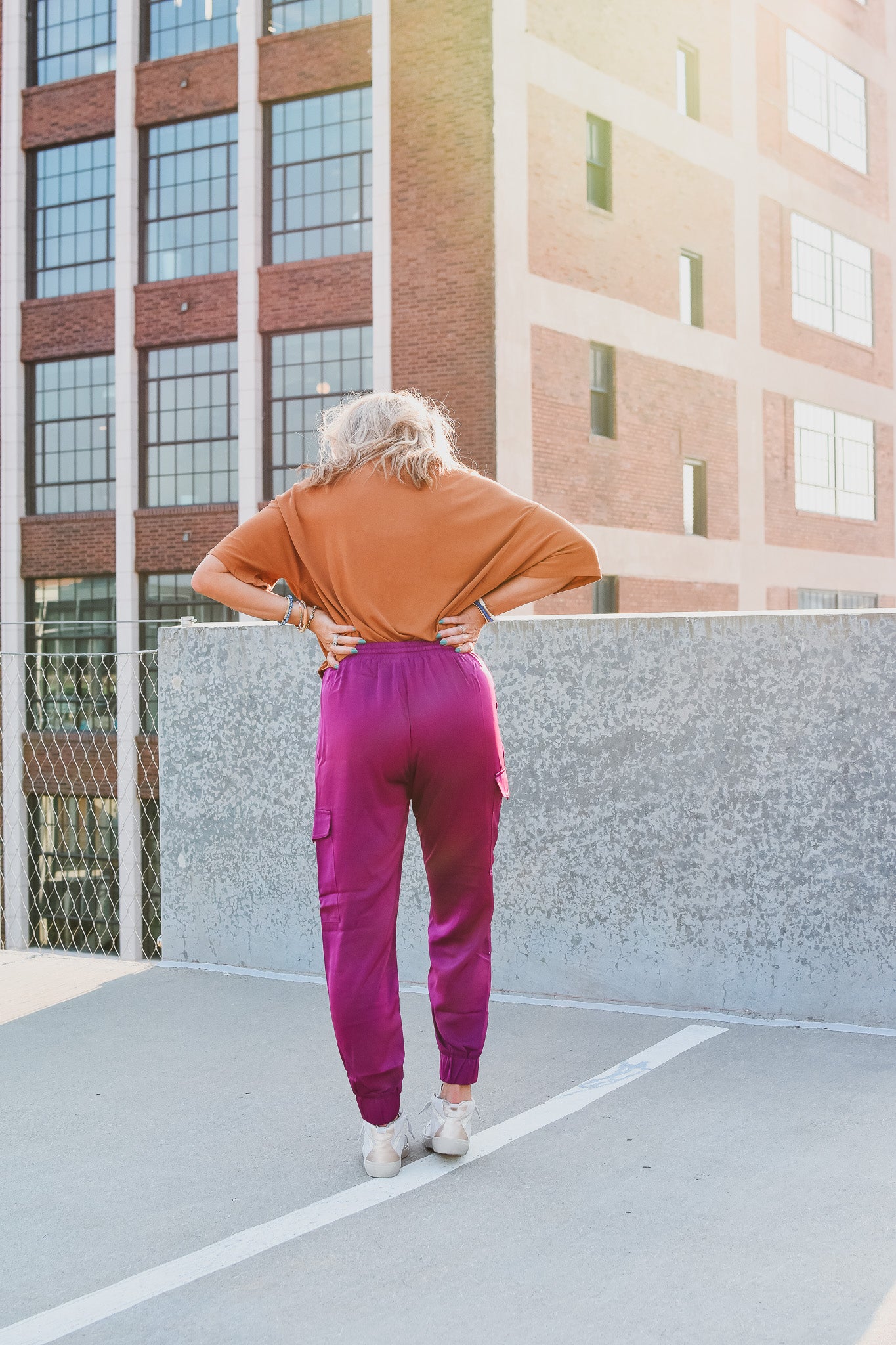 Dara Silk Cargo Joggers