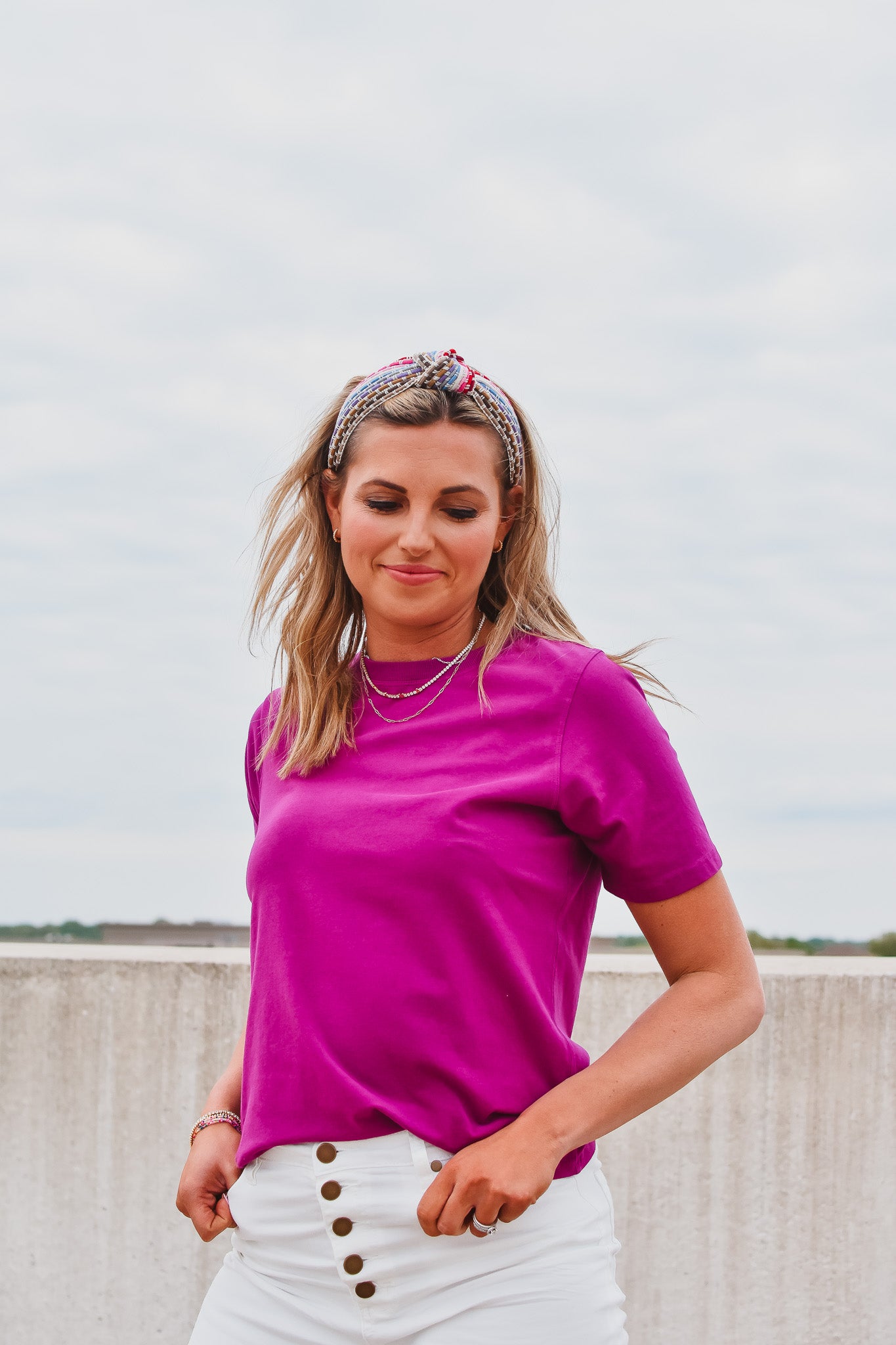 Kate Classic Boxy Fit Tee in Purple