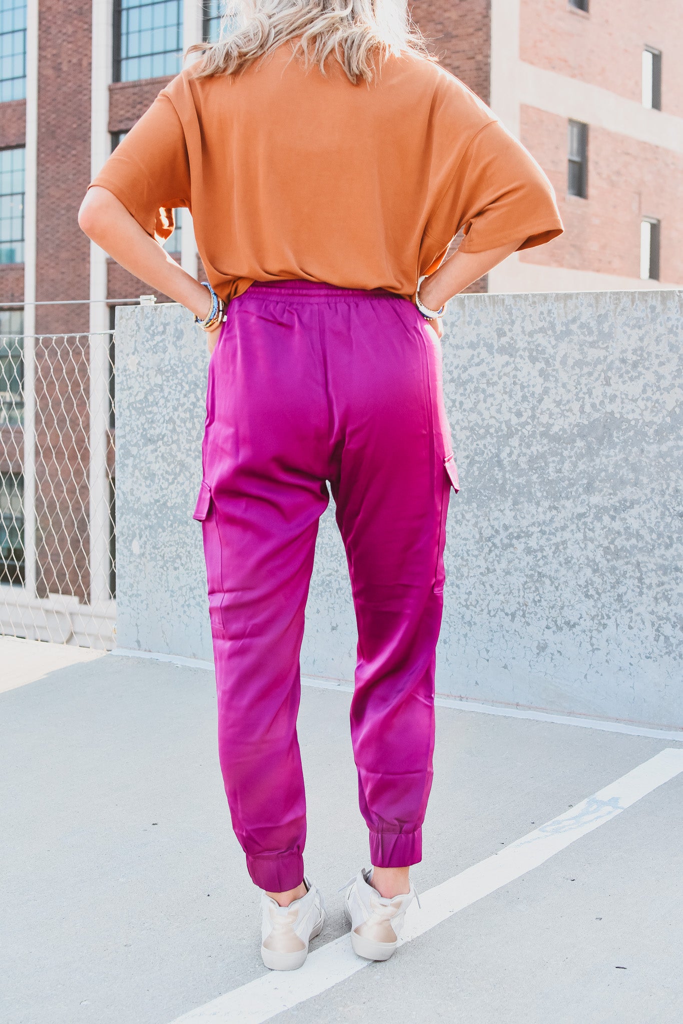 Dara Silk Cargo Joggers