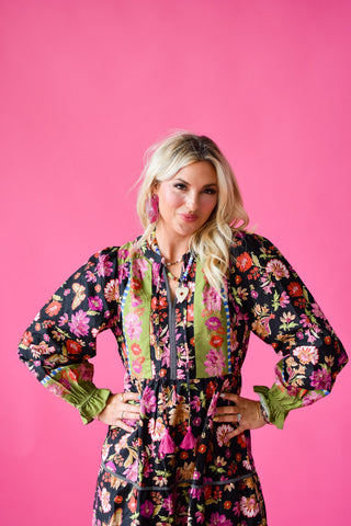 Lottie Floral Print Midi Dress