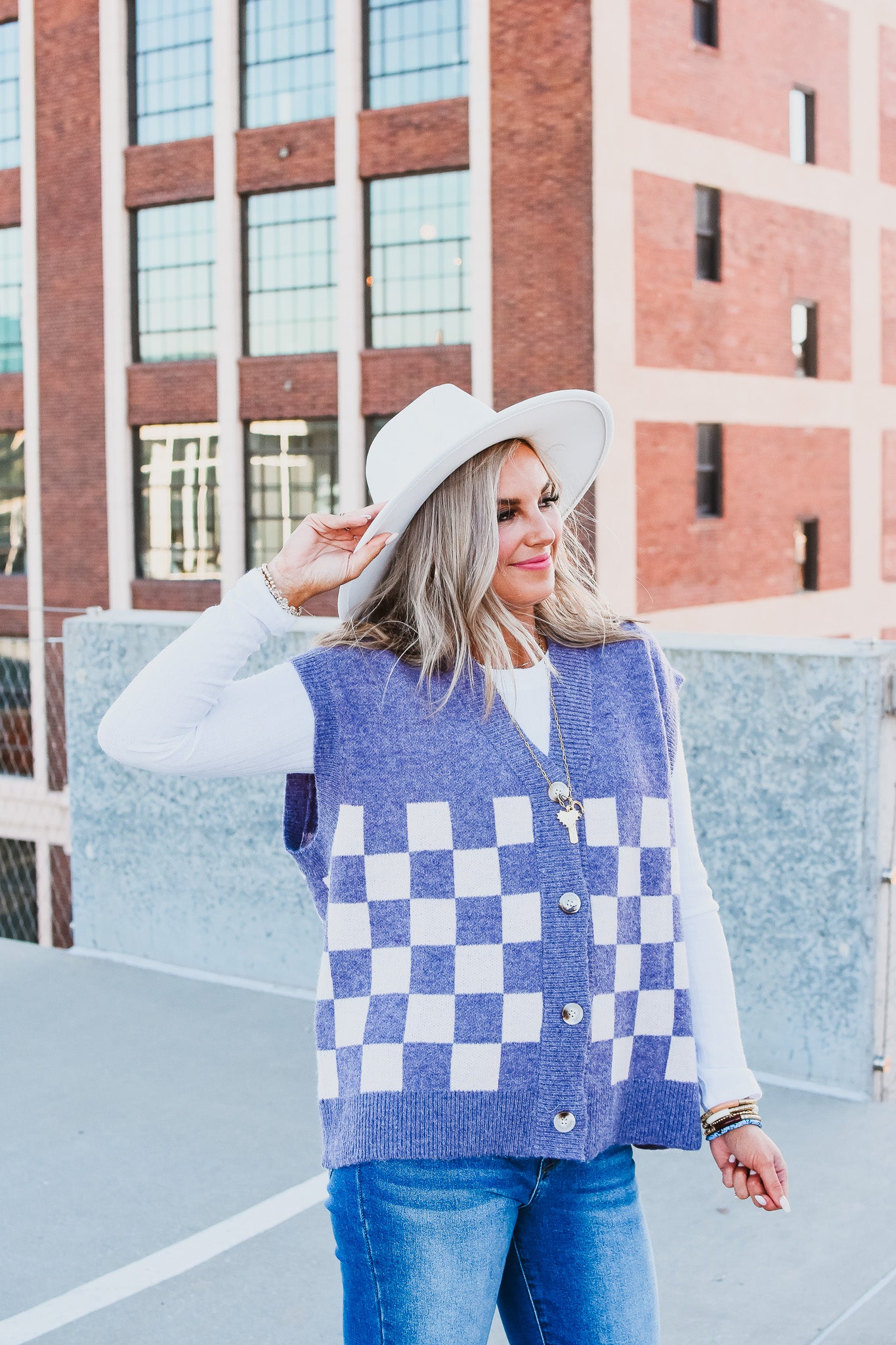 Lia Sweater Vest in Purple