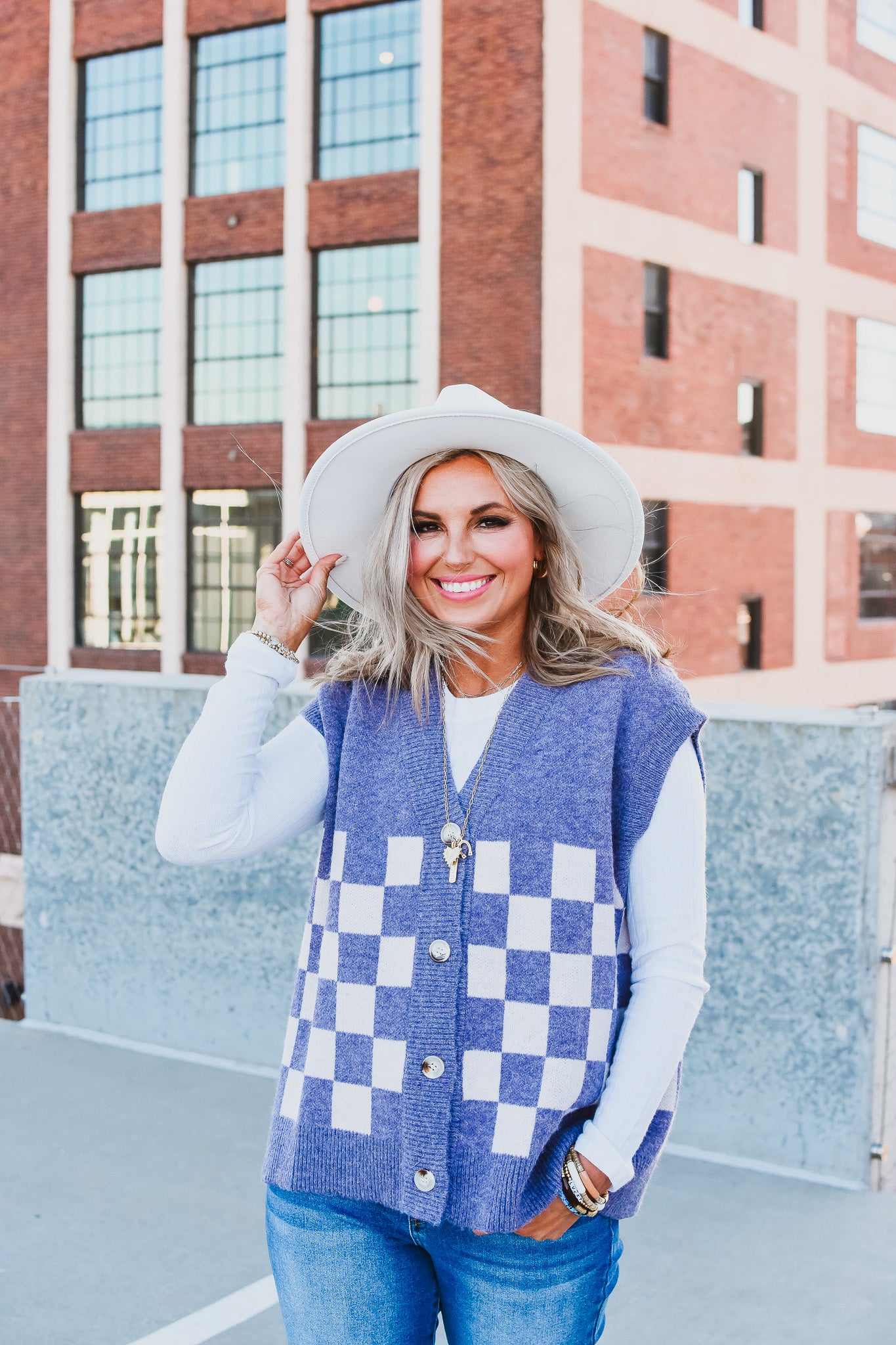 Lia Sweater Vest in Purple