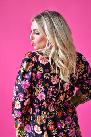 Lottie Floral Print Midi Dress