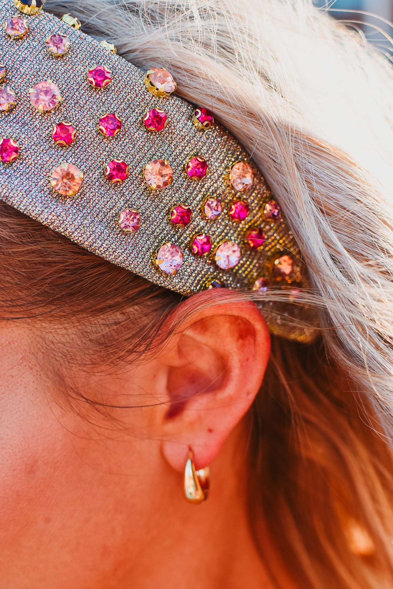 Grey Multi Colored Rhinestone Headband