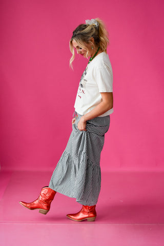 Kellyn Gingham Maxi Skirt