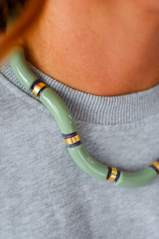 Roxy Beaded Necklace - Sage