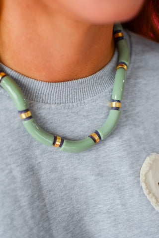 Roxy Beaded Necklace - Sage